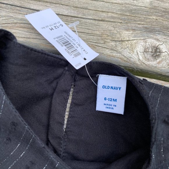 Old Navy Black Swiss Dots Holiday Party Dress with Silver Thread - Picture 3 of 11